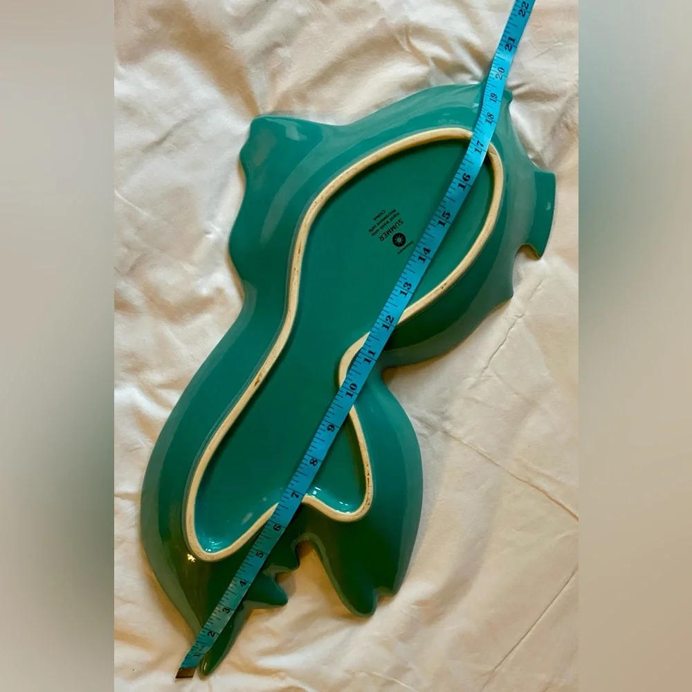Thrift Store Find 1 Vintage Food Safe Teal🐟 Shaped Plate/Platter/Bowl/Decoration